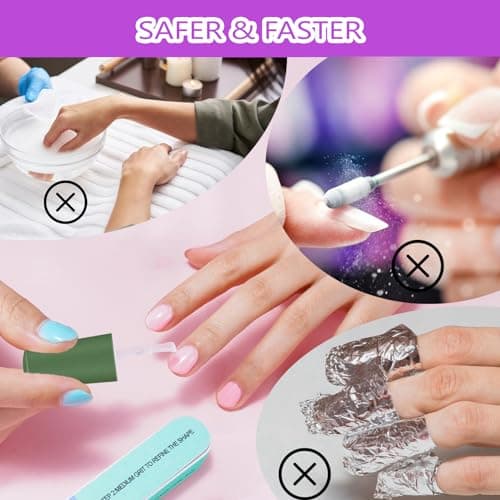 Dissolvant Vernis Semi Permanent, 2PCS Magic Remover Semi Permanent avec Nail File et un Nail Cuticle Pusher, Disolvant a Ongles Semi Permanent - Retrait Facile et Rapide du Vernis à Ongles Gel