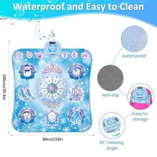 Apritsce Tapis de Danse pour Enfants, Tapis de Danse Fille avec 8 Touches, Tapis Musical Enfant avec Bluetooth, Tapis de Danse électronique pour Filles et Garçons de 3 à 12 Ans