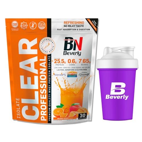 Beverly Isolate ClearShake 908 gr | 85% Isolate Protéine de Lactosérum | Mélangeur Gratuit (ORANGE MANGUE)