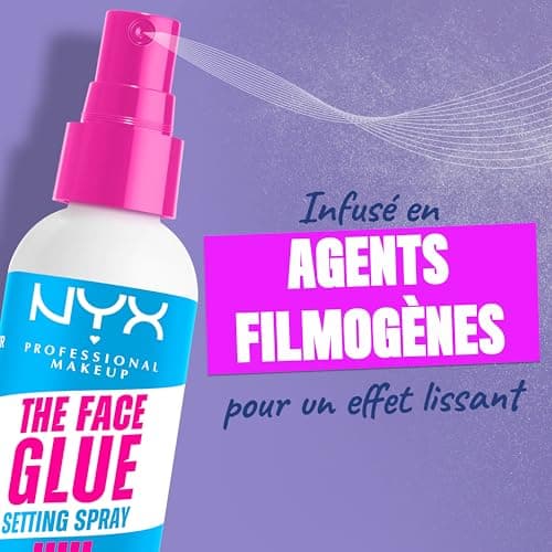 NYX Professional Makeup - Spray Fixateur de Maquillage - Résistant aux Transferts et Waterproof - Tenue Longue Durée 24H - Formule Vegan - The Face Glue Setting Spray - 60ml