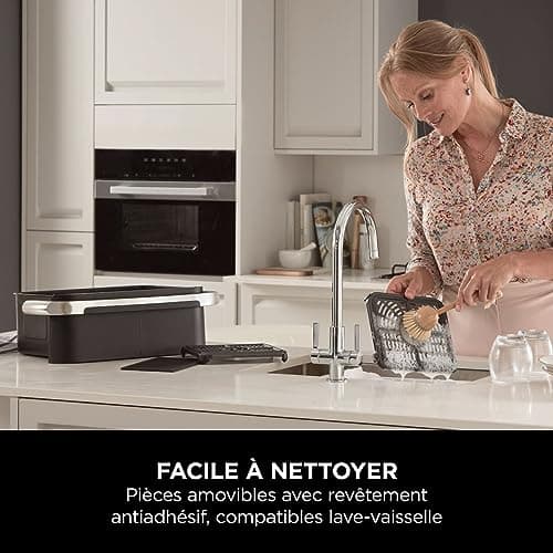 NINJA Foodi FlexDrawer Air Fryer 2 Compartiments Avec Séparateur Amovible, Grande Capacité 10.4L, Air Fryer 7-en-1, Max 240°C, Pièces Antiadhésives Amovibles Lavables Au Lave-Vaisselle, Noir