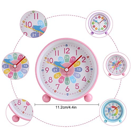 KIPIDA Réveil numérique pour enfant,Sans tic-tac,Réveil éducatif,Horloge pour enfant,Snooze,Réveil analogique,Réveil pour garçon et fille,Cadeau d'anniversaire pour enfants,étudiants,Réveil LED
