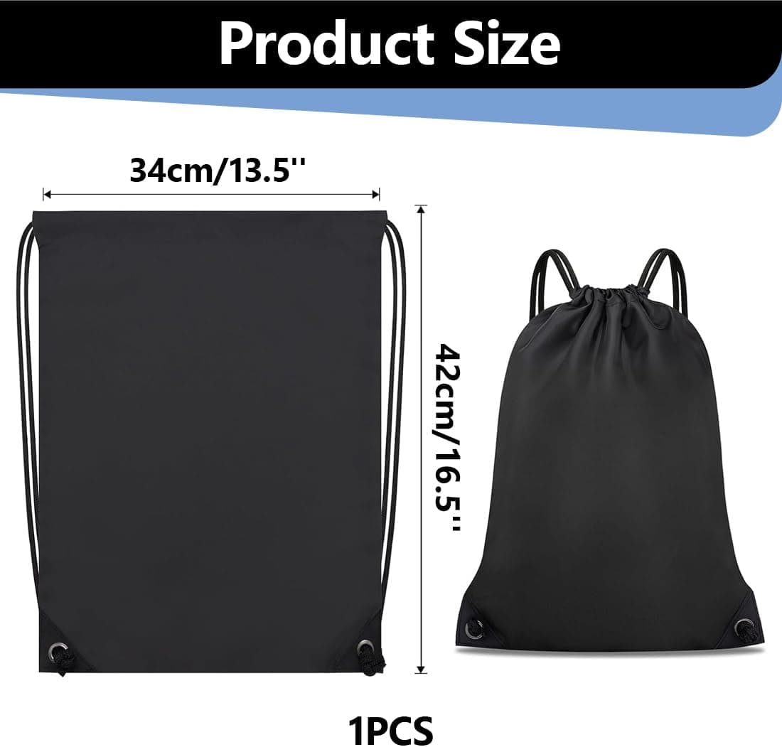 Sac à dos à Cordon de Serrage pour Sport, Natation, Piscine, Basket-ball, Plage (Noir)