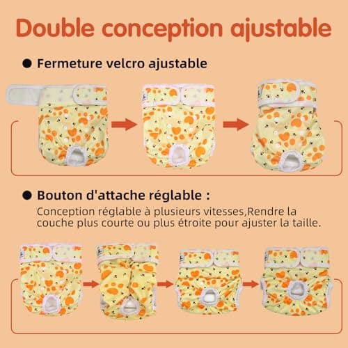 UFO PET Culotte Chiennes Chaleurs S Réutilisables, Couche pour Chien Femelle Lavables (Lot de 3), Culotte très Absorbantes pour Chien avec Fermeture Forte et Flexible