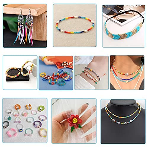Bala&Fillic Size 2mm 12/0 Glass Seed Beads About 21600pcs in Box with Beading Tool,Small Craft Seed Beads for Jewelry Making 24 Colors petites perles de rocaille pour la fabrication de bijoux