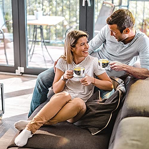 KAMEUN Tasse Double Paroi, 200ml*2 Coffret de Double Paroi Verre à Café, Tasses en Verre Borosilicate avec Poignée, effet flottant, pour Thé, Café, Lattes, Cappuccino, Espresso, Bière