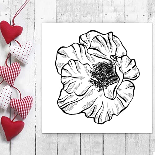 Newstamps Tampon en bois Motif coquelicot Pour la fabrication de cartes, le bricolage, les fleurs, les plantes, le scrapbooking