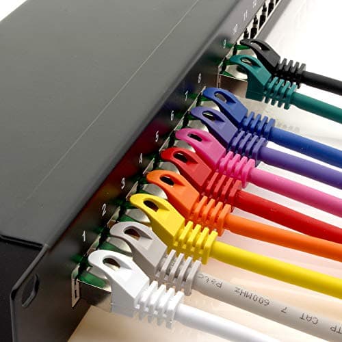 1 M Câble Réseau Cat.7 Pack de 10 Câble Patch Cat7 Câble Lan Ethernet RJ45 10 Gbit/s (Toutes Vitesses Internet) 10 Couleurs 1 Mètre