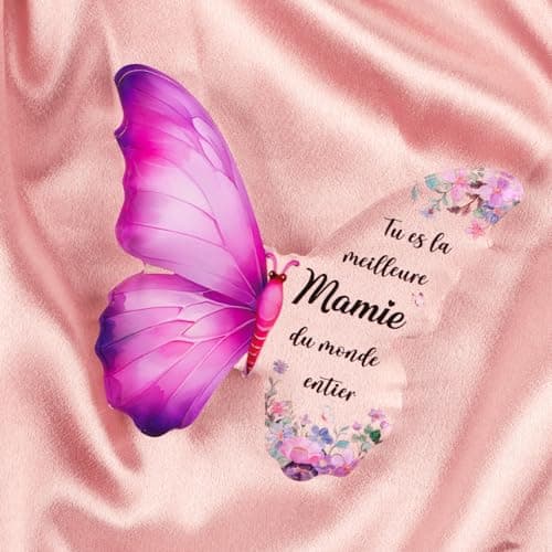 BETESSIN Cadeau Mamie "Tu es la Meilleure Mamie du Monde Entier", Cadeau Anniversaire Mamie, Cadeau Fête des Grand-Mères, Plaque Acrylique Gaufrée, Idée Cadeau Original Merci Mamie Noël