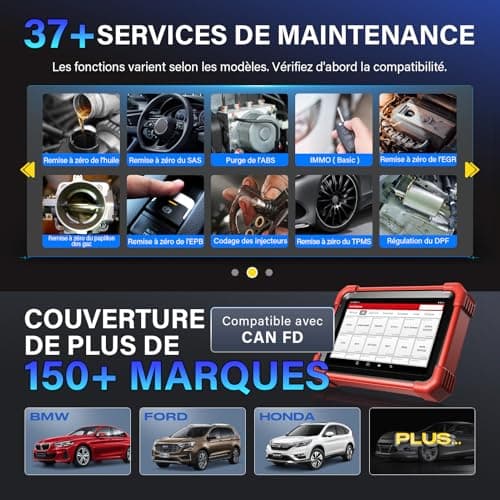LAUNCH X431 CRP919XBT Valise Diagnostic Auto Multimarque, Contrôle bidirectionnel, CANFD&DOIP,Diagnostic sans Fil Bluetooth avec DBScar VII,FCA AutoAuth,VAG Guided,ECU Coding,IMMO