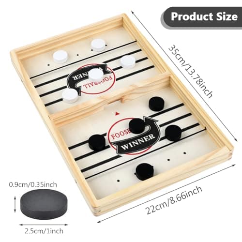 Fast Sling Puck Game, Catapult Board Game Jeu de Table de Hockey Portable en Bois Jeu de Palet à Fronde Rapide Convient pour l'Interaction Parent-Enfant Jeux De Société (35 * 22 * 2.5cm)