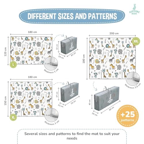 Tapis de Jeu pour Enfant Bebe 150x180x1cm Tapis de Sol XXL en Mousse Epais Pliable Reversible - Tapis d'éveil pour Bébé - Tapis de Motricité Favorisant Le Développement Sensoriel Cadeau bébé