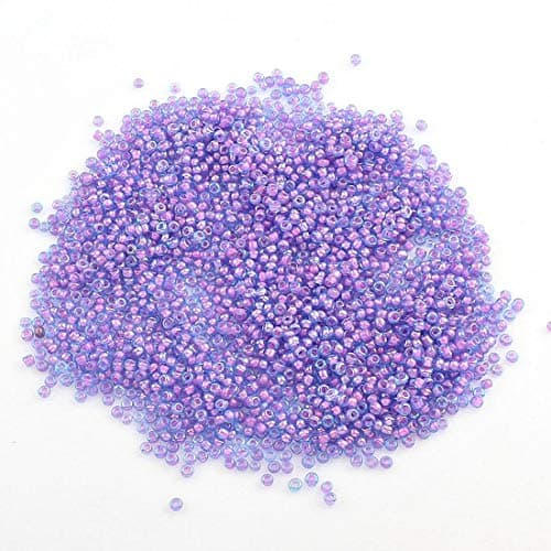 Perlin 30000pcs Perles de rocaille Perles de 2 mm Améthyste Violet Intérieur Couleur Perles de verre Perles de verre 11/0 Perles de textile,
