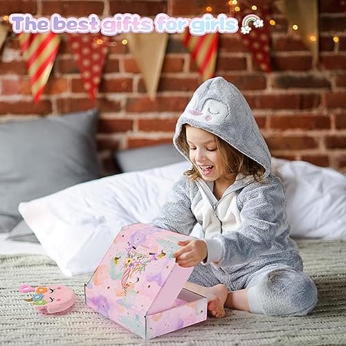PESLNG Agenda secret pour filles avec cadenas, carnet de voyage en peluche, carnet privé avec stylo multicolore, bracelet, porte-monnaie mignon et 6 autocollants - Cadeau pour filles avec licornes