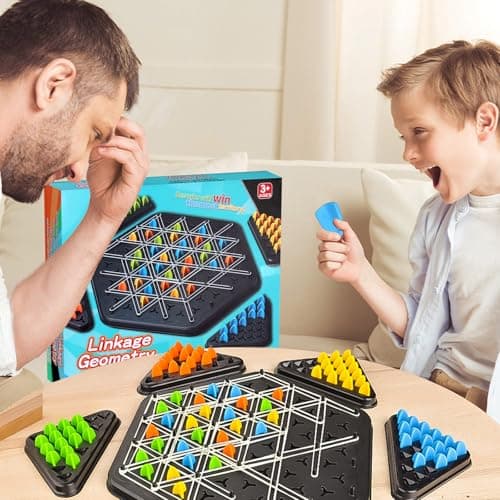 Sinwind Triggle Jeu, Triggle Jeu élastique, Jeu de Triangle en Chaîne, Jeu d'échecs Triangulaire, Jeu de Stratégie Triggle pour Les réunions de Famille avec Une Collection d'enfants (2-4 Personnes)