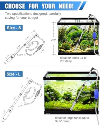 Aquarium Changer l'eau, Filtre de Sable de Nettoyage d'aquarium, réservoir de Poissons Kit de Nettoyage de Gravier d'aquarium avec débit d'eau réglable pour Le Nettoyage du Sable