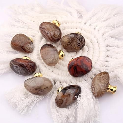 4 Pièces Boutons de cornaline naturelle, Poignées en agate de soie, Poignées tiroir d'armoire boutons de placard Boutons en pierre d'origine pour Placards armoire à tiroirs avec vis