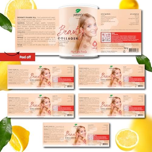 Nature's Finest by Nutrisslim Collagene et Acide Hyaluronique - Anti Ride, Repousse Cheveux - Collagene en Poudre Avec Q10 Coenzyme, Biotine, Zinc, Acide Hyaluronique - Testé, Sans Additifs