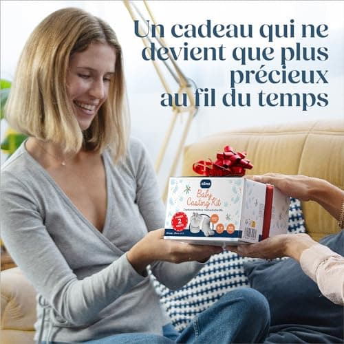 Niimo Kit de Moulage Main et Pied Bébé 3D - Non Irritant et Non Toxique avec 2 Sachets d’Alginate et 2 Sachets de Poudre de Moulage, Cadeau Souvenir Personnalisé, Capacité 2 Moulages