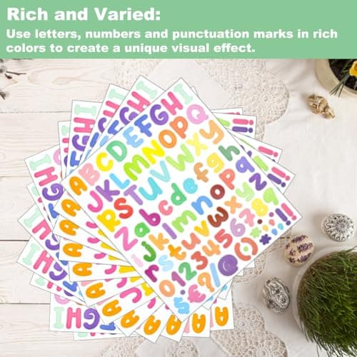 15PCS Autocollants Lettre Autocollants Alphabet Autocollants de Chiffres Alphabétiques Autocollants Numéro Alphabet Coloré Gommettes Enfants Autocollants Alphabet Auto Adhésifs pour Déco