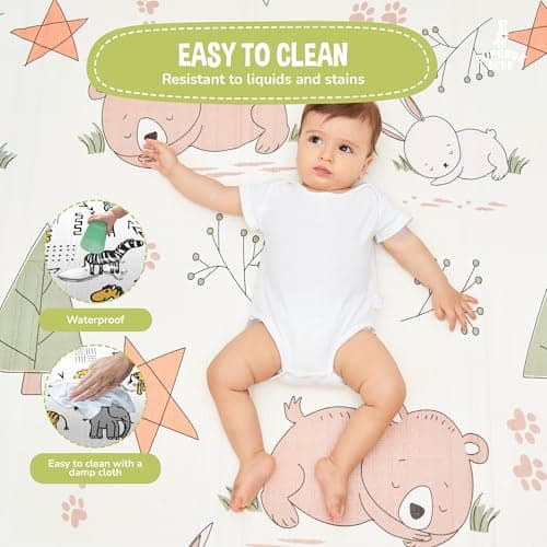 Tapis de Jeu pour Enfant Bebe 150x180x1cm Tapis de Sol XXL en Mousse Epais Pliable Reversible - Tapis d'éveil pour Bébé - Tapis de Motricité Favorisant Le Développement Sensoriel Cadeau bébé
