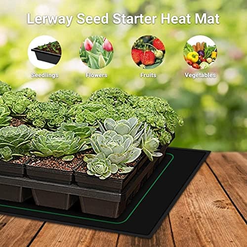 LERWAY Tapis Chauffant pour Plantes Imperméable Serre de Germination Accélère la Germination des Graines, Coussin de Chauffrage pour Reptile et Amphibien, 21/30 Watts, 52 × 25 cm (1 Pièce - 21W)