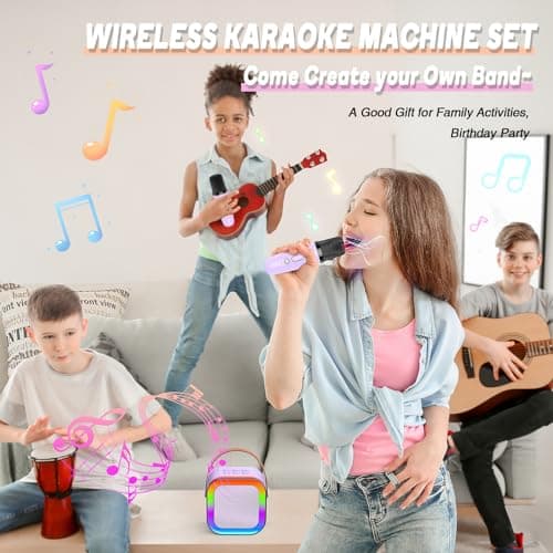 Dislocati Micro Enfant, Cadeau Fille 3-12 Ans Karaoke Enfant Jouet Fille 3-12 Ans Karaoke Micro sans Fil Jouet Fille 3-12 Ans Micro Karaoke Enfant