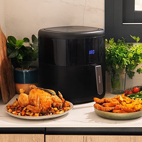 Cecotec Friteuse sans Huile de 6 L Cecofry Bombastik 6000 Full. Air Fryer de 1700 W, Technologie PerfectCook, Régulation de la Température et du Temps, Contrôle Tactile, 12 Modes, Accessoires