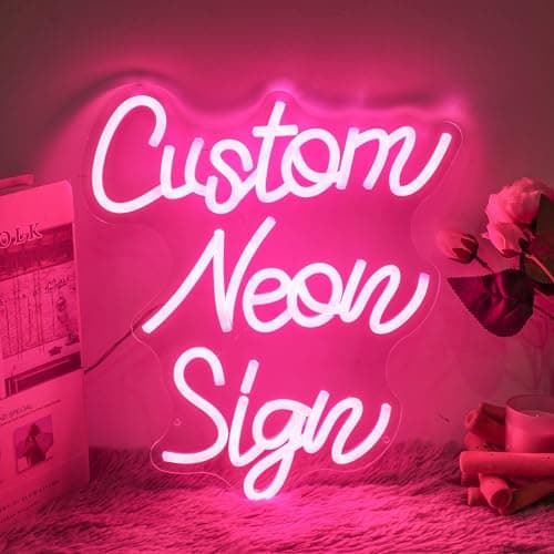 YGEQWK Enseigne Lumineuse Neon Personnalisable,Professionnel Personnalisé LED Prenom Neon Sign Pour Décoration Murale Chambre Club Bar Fête d'anniversaire(1-3 Line)