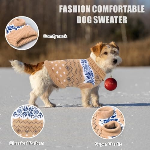 Idepet Chien Pet Pull, Hiver Chaud Chien Chat Cavaliers Vêtements, Confortable Manteau pour Animaux De Compagnie Costume Chiot Jumper Chaton Pull Vêtements pour Petits Chiens Moyens Grands Chats