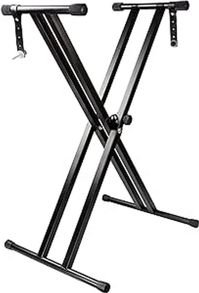 RockJam RJX29 Support de Clavier en X Réglable pour Piano Numérique | Support piano et clavier réglable en hauteur à déverrouillage rapide pour cours, pratique à domicile, studio et scène
