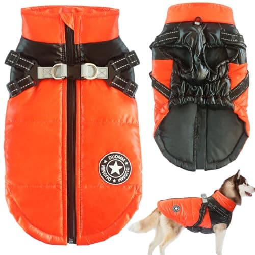 Oslueidy Manteau de Chien d'hiver, vêtements pour Animaux de Compagnie imperméables Veste de Chien Chaude Veste de Chien imperméable Sweat à Capuchon pour Animaux de Compagnie