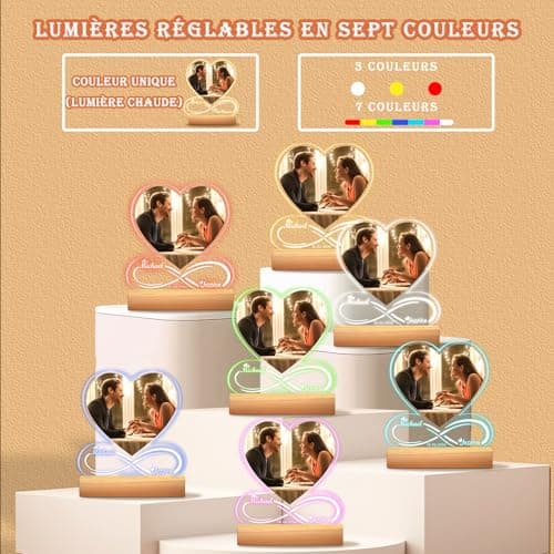 Cadeau Personnalisé Femme & Homme, Cadre Photo Personnalisé avec Photo, Cadeau Noel Femme, Cadeau Personnalisé Couple Copain Copine Original, Idee Cadeau Femme Anniversaire, Noël, Saint Valentin