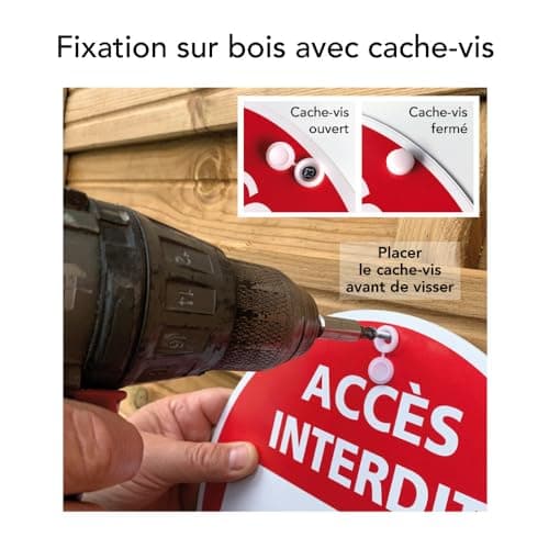 Panneau Propriété Privée Défense D'Entrer Aluminium 2 Mm - Diam. 250 Mm Signalisation Prépercée Avec Kit De Fixation Fabrication Française
