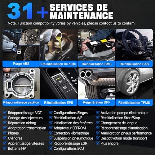 XTOOL InPlus IP616 OBD2 Valise Diagnostic Auto, OBD2 Diagnostic Voiture, 31+ Service, Remise à zéro Huile/ABS/DPF/TPMS, Codage des Injecteurs, Programmation des clés, Mise à Jour à Vie