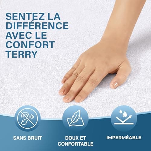 Utopia Bedding Protège Matelas 200 x 200 cm Imperméable, 4 Coins Elastiques, Certifié Oeko TEX, Alèse Drap Housse, Matelas Couvre, Respirant