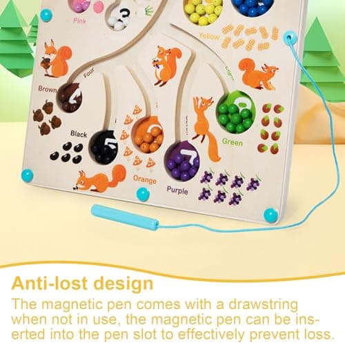 SRJQXH Labyrinthe Magnetique, Le Labyrinthe, Labyrinthe Magnetique en Bois, Jouet Éducatif, Adapté aux Enfants pour Étudier à Compter, à L'arithmétique et à la Reconnaissance des Couleurs