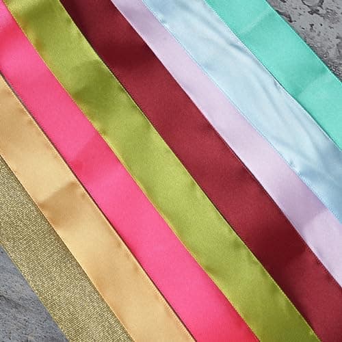 Chenkou Craft Rubans de satin solides assortis de 40 m de long pour loisirs créatifs, décoration de fête, emballage (mélange, 25 mm)