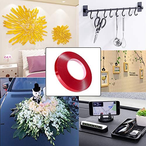 FULARR® 10M X 10MM Premium Transparent Montage Adhésif Ruban, Double Face Acrylique Mousse Ruban, pour Verre, Métal, Plastique (Épaisseur 1mm)