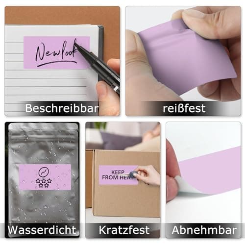 YIKIADA Lot de 500 étiquettes thermiques en vinyle violet - 50 x 76 mm - Rouleau rectangulaire - Autocollant d'adresse - Étanche - Pour nom code-barres QR Code DIY