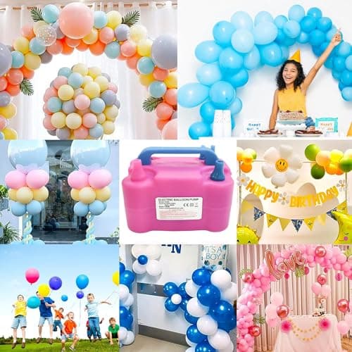 Pompe à Ballons électrique,Gonfleur électrique 220V 600W gonfleur Pompe à Ballons,Double buse gonfleur Pompe Portable pour fêtes,Mariages Anniversaire décoration