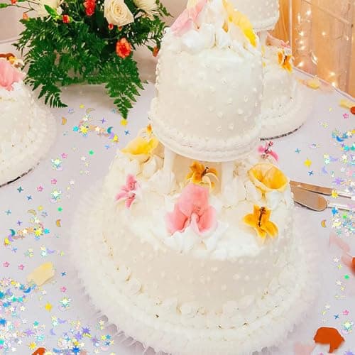 LuLiyLdJ confettis anniversaire, confettis à paillettes, Décoration d'anniversaire, Étoiles, Lune, Confettis argentés, Décoration de table pour anniversaire, fête, anniversaire de mariage, 4000 pièce