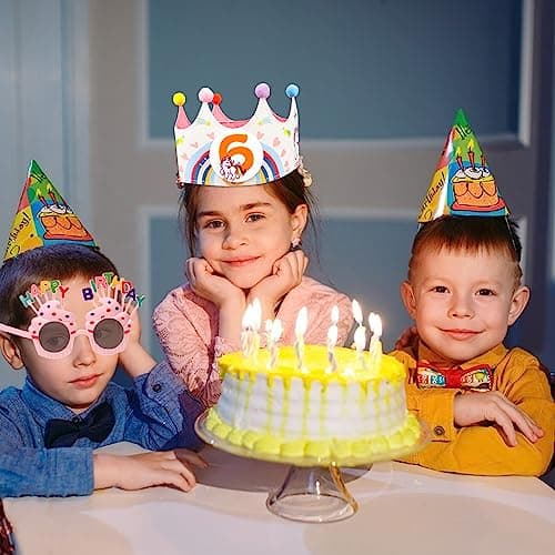 YICH Couronne d'Anniversaire Chapeau Anniversaire Enfant Bébé Anniversaire Couronne Bandeaux Enfants Numéros Interchangeables De 0 à 9 Pour Filles Et Garçons