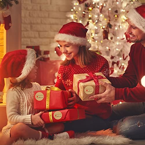 Lot de 500 autocollants cadeaux, étiquettes autocollantes, 1,49 pouces, autocollants de Noël, étiquettes de confiture, étiquettes pour bricolage, pâtisserie, enveloppe, sacs cadeaux, décoration