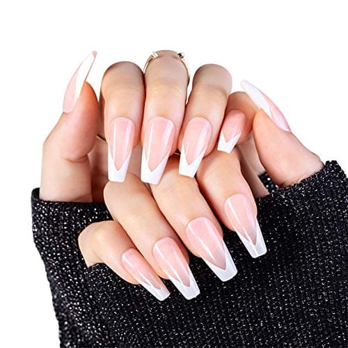 ISAKEN French Manucure Pochoir Cutter Acier inoxydable, French Sourire Ligne Coupe Edge Tondeuse Métal Modèle Dongle pour Gel UV Acrylique Modelage, pour DIY, Salons de Manucure, Argent