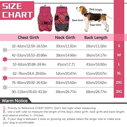 Manteau d'hiver pour Chien, Veste ImperméAble pour Chien, Veste d'hiver Chaude avec Doublure en Polaire, Manteau RéFlecteur Ajustable Et Confortable avec Trou pour Harnais pour Petits Et Moyens Chien