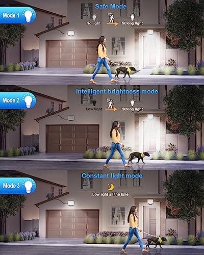 Lampe Solaire Exterieur avec Detecteur de Mouvement et Telecommande, Lumiere Solaire Exterieur IP67, 126 LED/3 Modes Eclairage Exterieur Solaire, pour Patio Projecteur Solaire Exterieur -1 Pièce