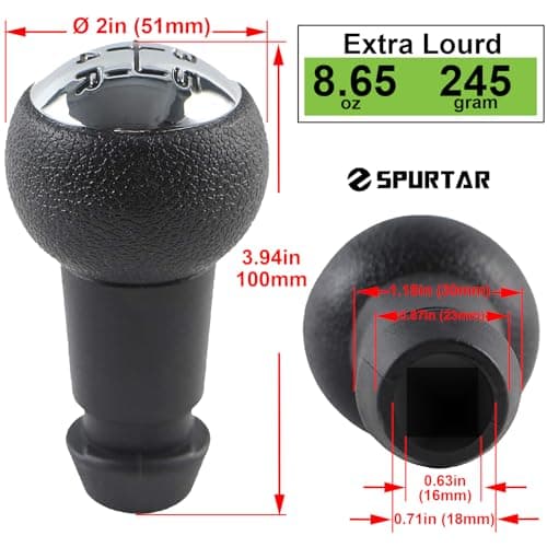Spurtar Pommeau de levier de vitesses manuel 5 vitesses pour Peugeot 106 107 207 301 307 308 407 408 508 3008 1007 / pour CITROEN C2 C3 C4 Picasso - Noir et argent