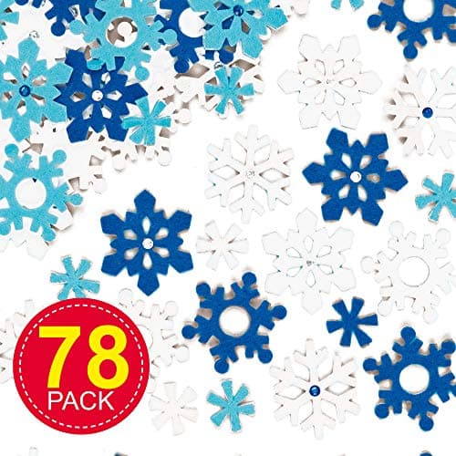 Baker Ross autocollants en feutrine motif flocon de neige (paquet de 78) matériels créatifs pour enfants et adultes EX5442 Coloris Assortis