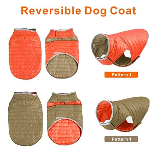 Oslueidy Manteau de Chien réversible, Veste de Chien d'hiver Chaud Gilet de Chiot étanche Vêtements pour Animaux de Compagnie pour Animaux de Compagnie pour Petits Chiens de Grande Taille Moyenne